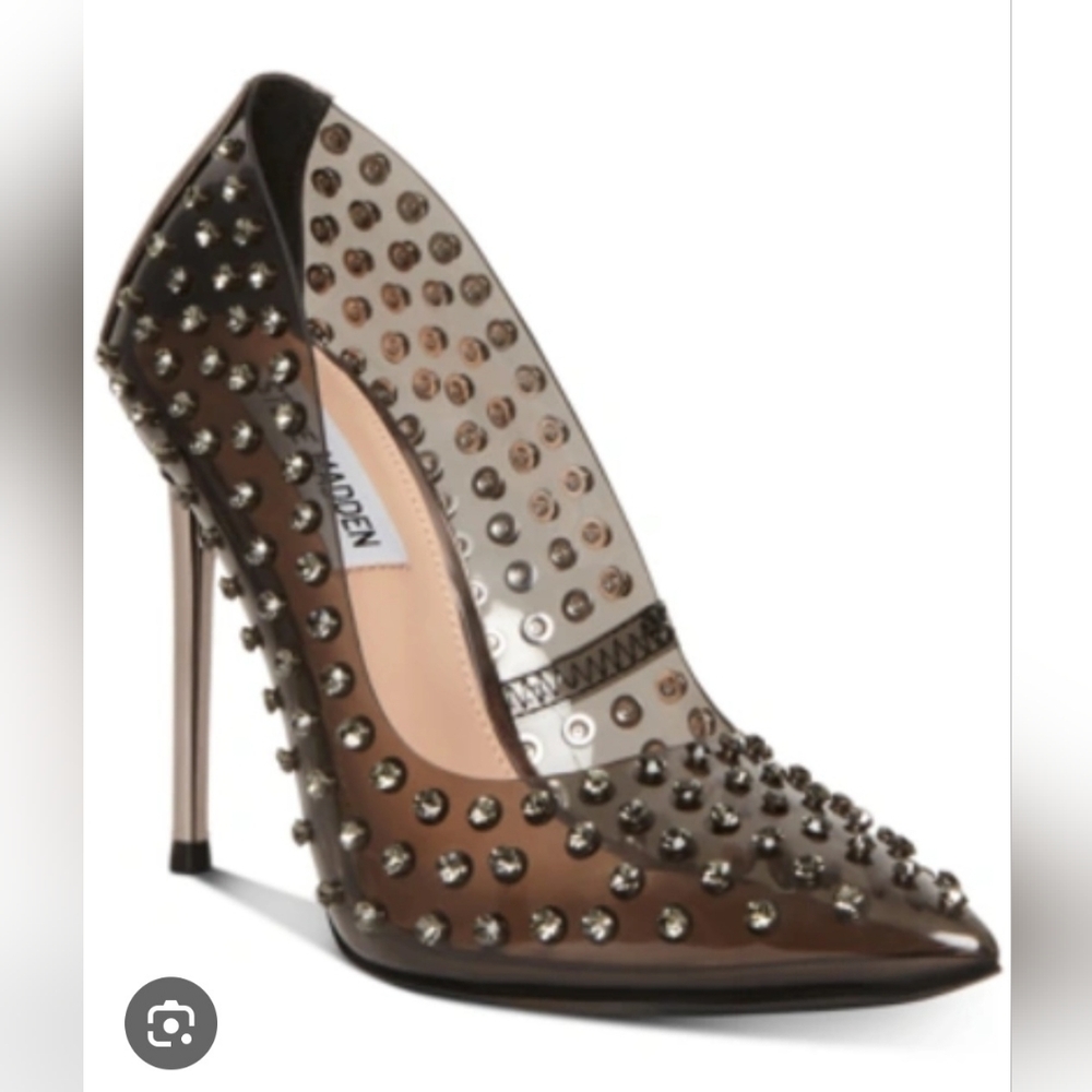 Steve Madden Women's Valiant-S Rhinestone Vinyl Pumps black